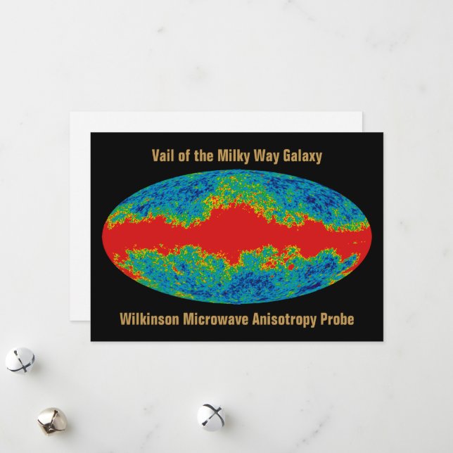 Milky Way Galaxy Veil Over WMAP Universe   Holiday Card (Front/Back In Situ)