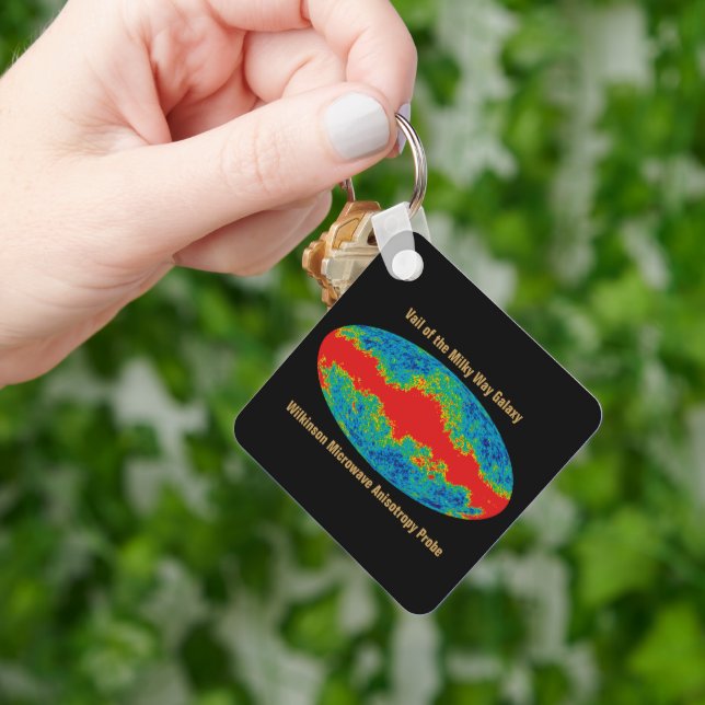 Milky Way Galaxy Veil Over WMAP Universe   Keychain (Hand)