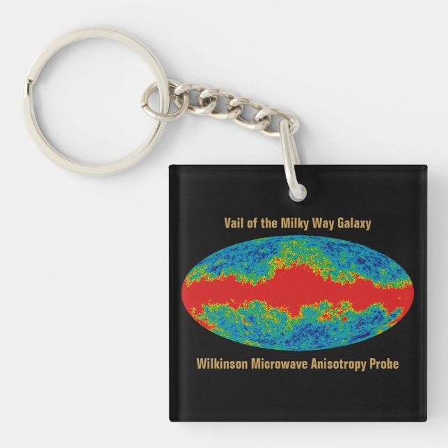 Milky Way Galaxy Veil Over WMAP Universe   Keychain (Front)