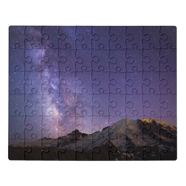 Milky Way & Mt. Rainier | Washington State Jigsaw Puzzle (Puzzle Horizontal)