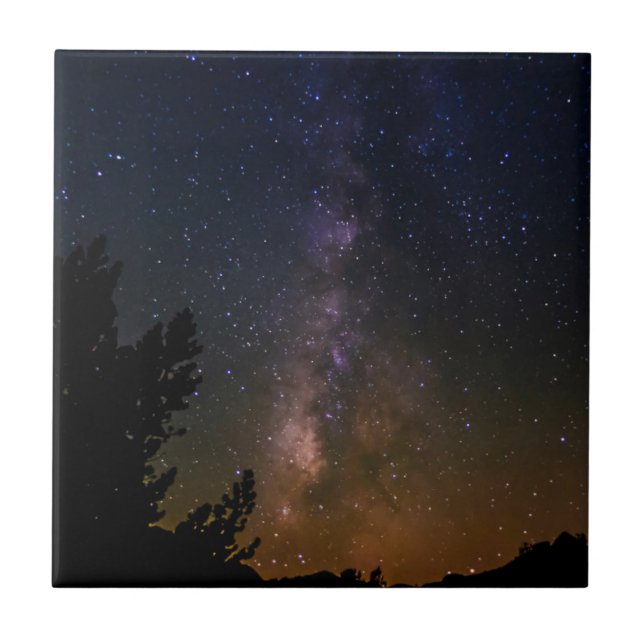 Milky Way night sky, California Ceramic Tile (Front)