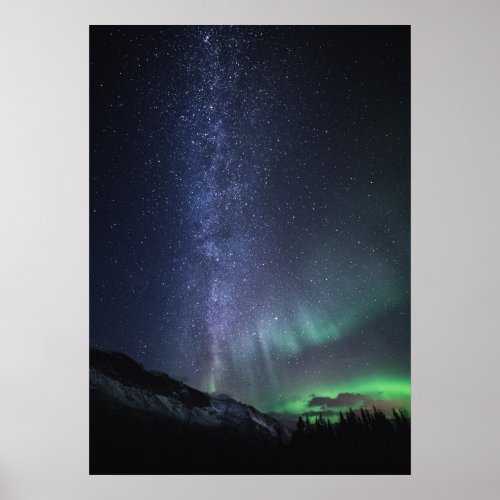 Milky Way Northern Lights Poster