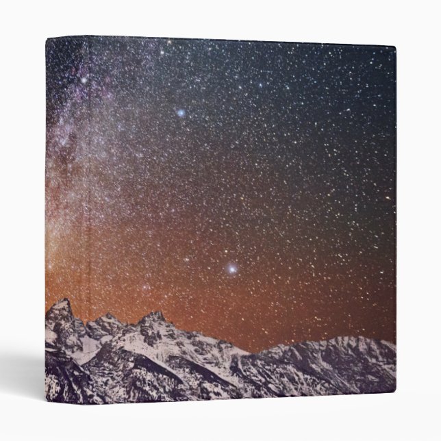 Milky Way over Grand Teton 3 Ring Binder (Front/Spine)