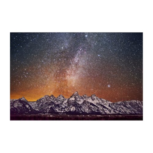 Milky Way over Grand Teton Acrylic Print