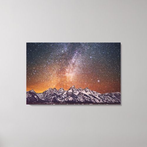 Milky Way over Grand Teton Canvas Print