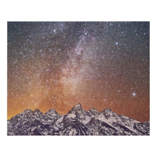 Milky Way over Grand Teton Faux Canvas Print