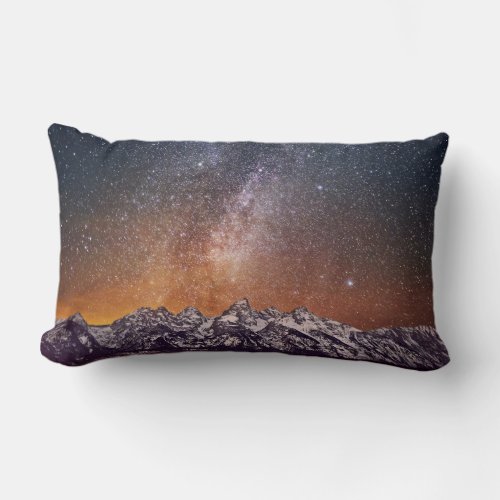 Milky Way over Grand Teton Lumbar Pillow