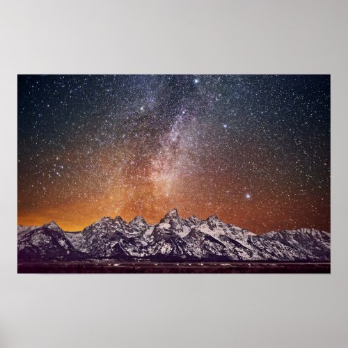 Milky Way over Grand Teton Poster