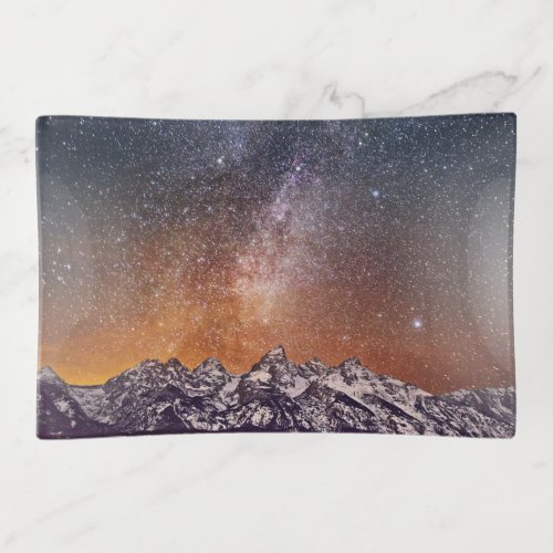 Milky Way over Grand Teton Trinket Tray