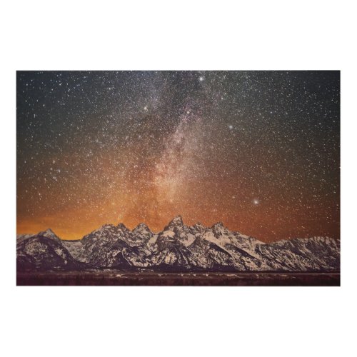 Milky Way over Grand Teton Wood Wall Art