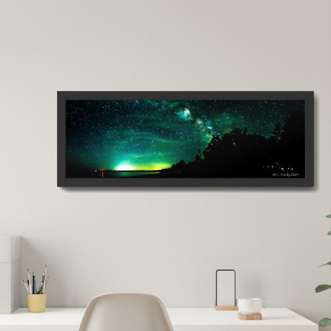 Milky Way Rising over Hammond Bay Framed Art (Home Office)