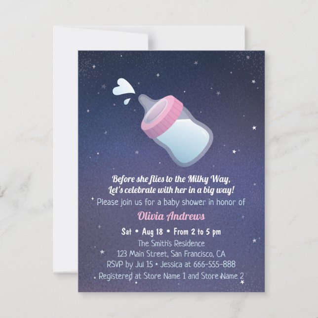 Milky Way Space Pun Humor Baby Shower Invitation (Front)