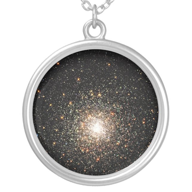 Milky Way Star Cluster Silver Plated Necklace (Front)