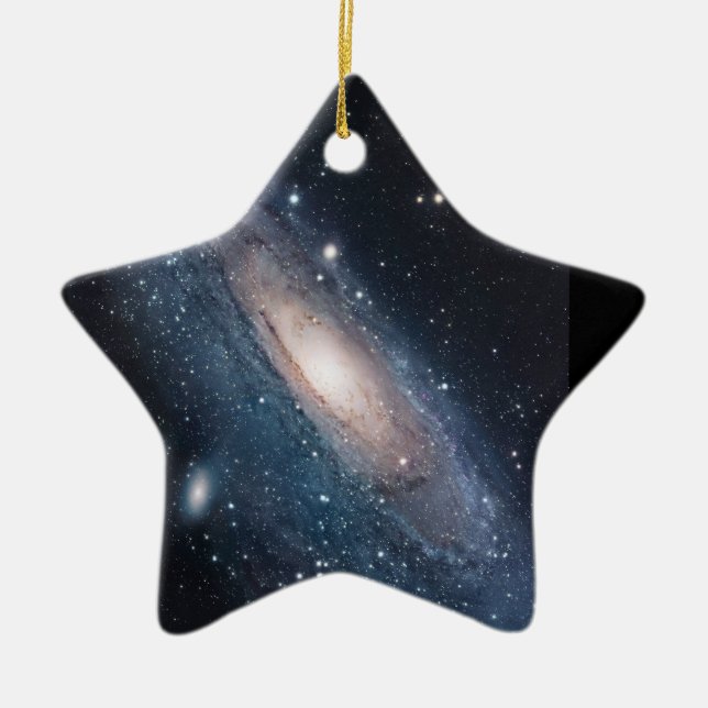 Milky Way Stars Andromeda Galaxy Universe Trendy Ceramic Ornament (Front)
