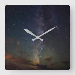 Milky Way Stars at Night Square Wall Clock