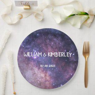 Milky Way Stars Sky Galaxy Elegant Wedding Paper Plates
