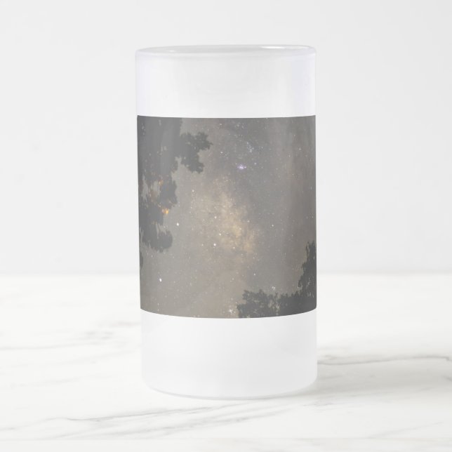 Milky Way Trees Frosted Glass Beer Mug (Center)
