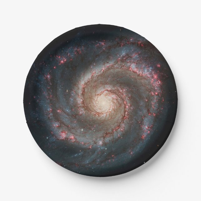 Milky Way Whirlpool Galaxy Paper Plates (Front)