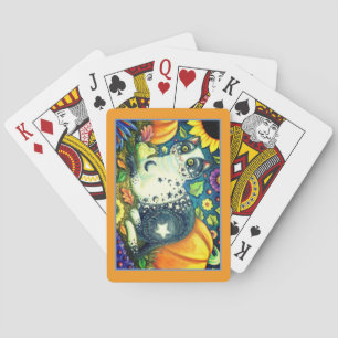 MILKYWAY, A MYSTICAL HALLOWEEN CAT, MOON & STARS POKER CARDS