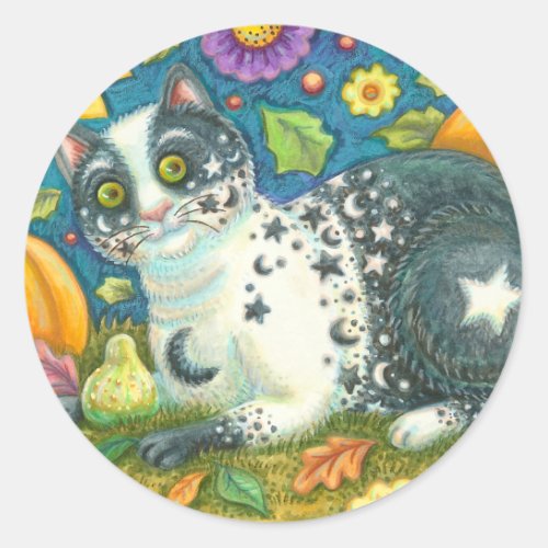 MILKYWAY HALLOWEEN MYSTICAL CAT STICKERS Round