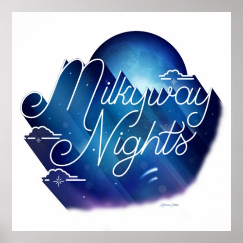 Milkyway Nights Square Poster 24x24