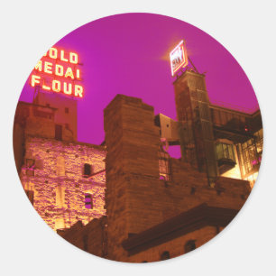 Mill City at Night Classic Round Sticker