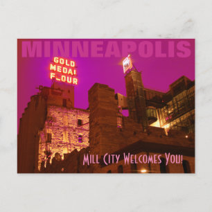 Mill City at Night Postcard