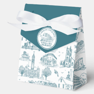 Mill City Toile (Lowell, MA) Blue/White Favor Boxes