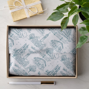 Mill City Toile (Lowell, MA) Blue/White Tissue Paper