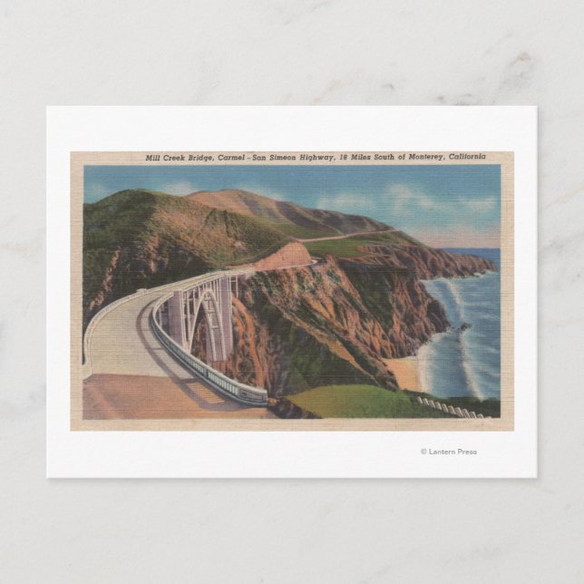 Mill Creek Bridge on San Simeon Hwy near Postcard (Front)