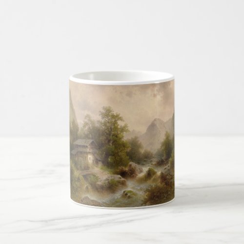 Mill on a Mountain Stream by Albert Rieger Coffee Mug