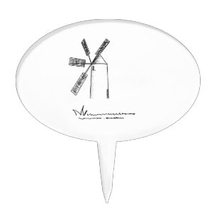 mill on white background cake topper