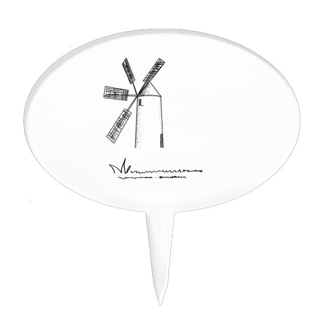 mill on white background cake topper (Front)