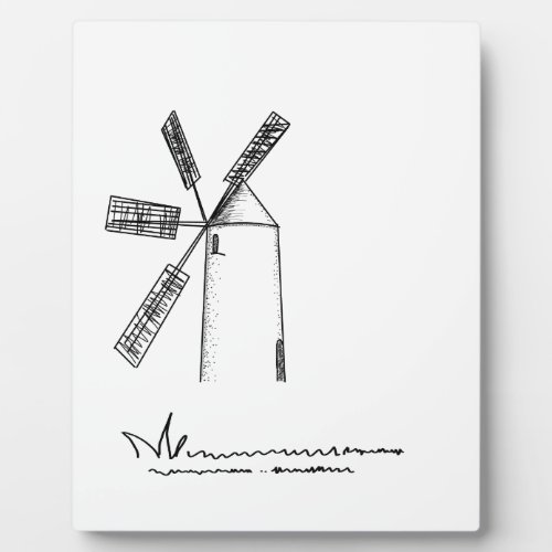 mill on white background plaque