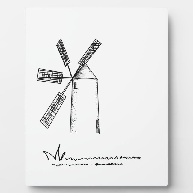 mill on white background plaque (Front)