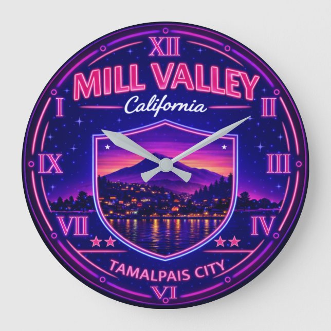 Mill Valley California Large Clock (Front)