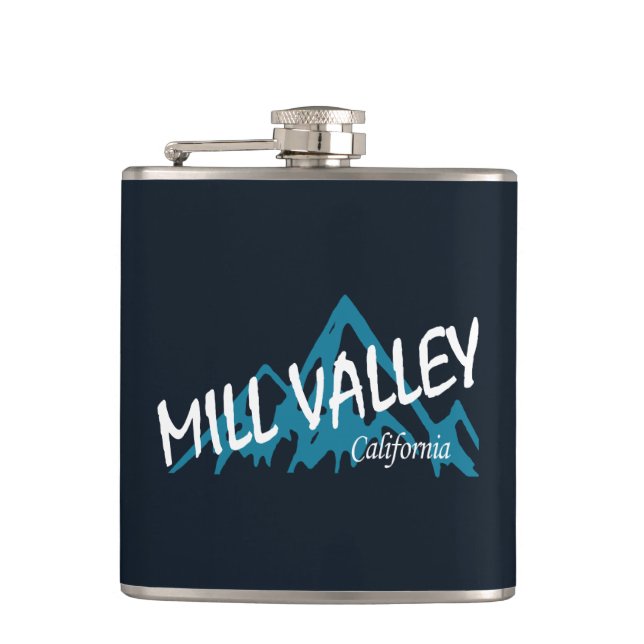 Mill Valley California Mountains Flask (Front)