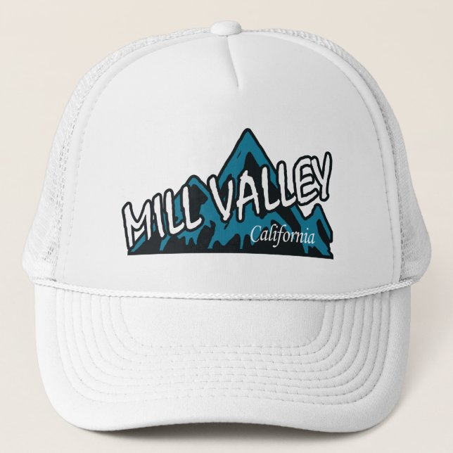 Mill Valley California Mountains Trucker Hat (Front)
