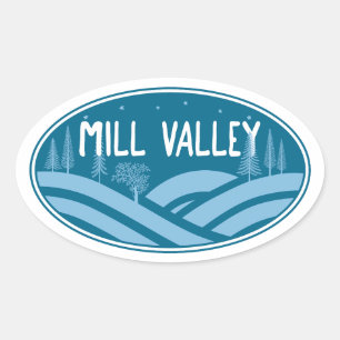 Mill Valley California Outdoors Oval Sticker