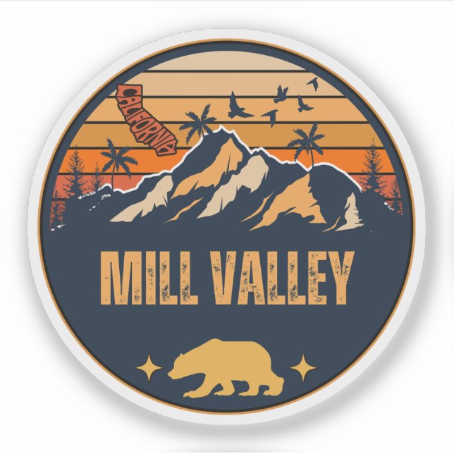 Mill Valley, California Sticker (Front)