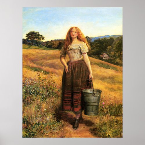 Millais _ The Farmers Daughter Poster