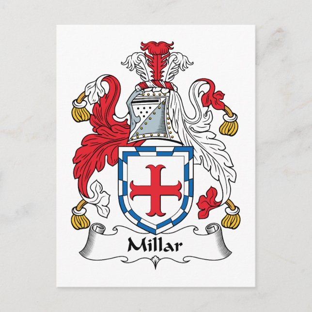 Millar Family Crest Postcard (Front)