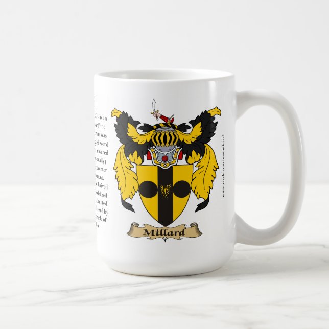 Millard, the Origin, the Meaning and the Crest Coffee Mug (Right)