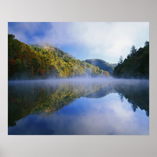 Millcreek Lake and autumn colors at sunrise Poster