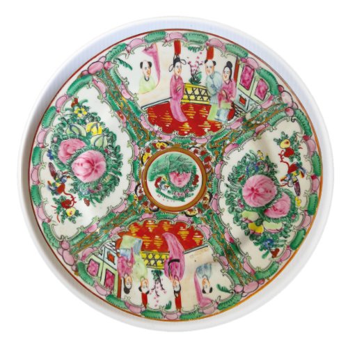 Mille famille rose Chinese plate Ceramic Knob