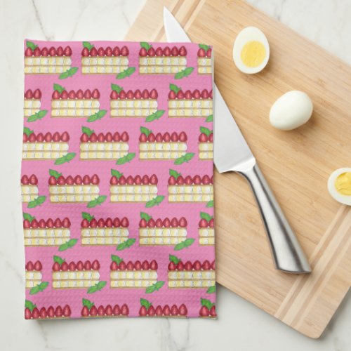 Mille Feuille French Food Puff Pastry Raspberries Kitchen Towel