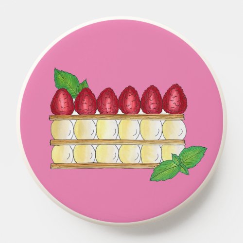 Mille Feuille French Food Puff Pastry Raspberries PopSocket