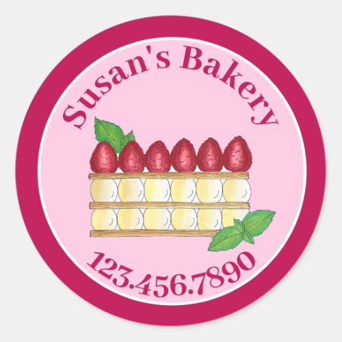 Mille Feuille French Pastry Chef Bakery Patisserie Classic Round Sticker