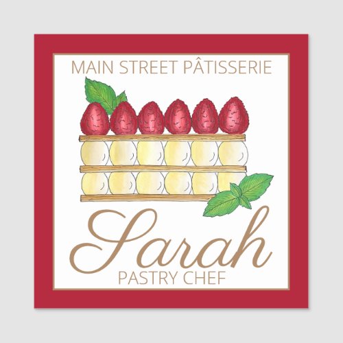 Mille Feuille French Pastry Chef Bakery Patisserie Name Tag