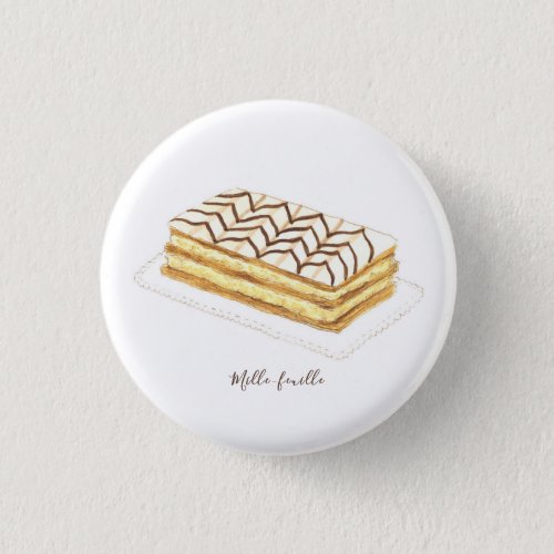Mille_feuille pastry watercolor button